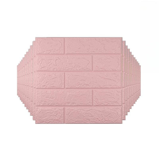 3D Wall Panels Peel and Stick, 29 Sq Ft Coverage, Faux Brick Pink - color: Pink, size: 29 Sq Ft Coverage