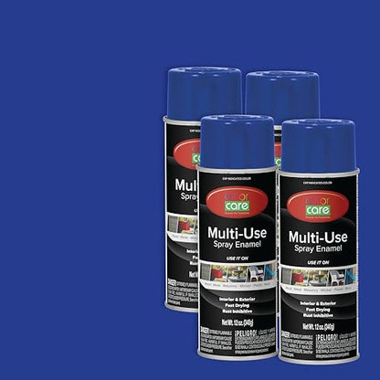 Spray Paint, 12 oz, 4-Pack (Gloss Dark Blue) – All-Purpose, Indoor & Outdoor, Rust Resistant, for Wood, Metal, Plastic & Masonry - color: Dark Blue