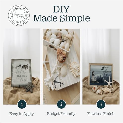 Rub on Transfers for Crafts and Furniture | 3 Design Sheets 6”x 12” | Home Decor Transfers | Furniture and Craft Decals | by Thymeless Designs (Nautical) - style: Nautical