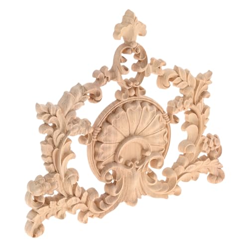 1Pc Center Wood Appliques Onlays Wooden Carved Decals Carvings - color: 1Pc