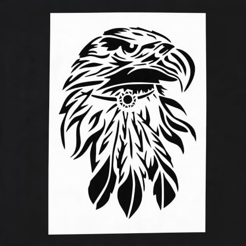 TIAMECH A4 Reusable Eagle Head Stencil for Painting - color: Eagle Head