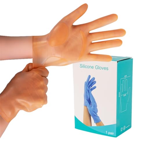 vodvob reusable silicone gloves, finger protectors for epoxy resin casting DIY crafts, household cleaning gloves - color: Orange