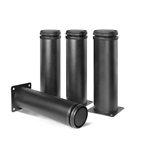 Stainless Steel Adjustable Furniture Legs 7 Inch - Black - 4pcs - color: Black, size: 7"