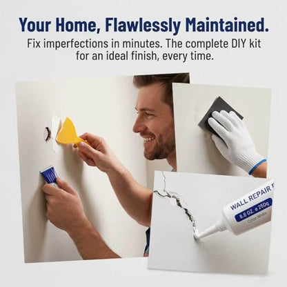 Efficient Drywall Repair Kit, Quick Drying Wall Repair Paste with Scraper & Sandpaper, Durable Spackle Wall Repair, Upgrade Wall Mending Agent for Holes & Cracks, Dents & Small Damage (2 Pcs) - color: 2 Pcs