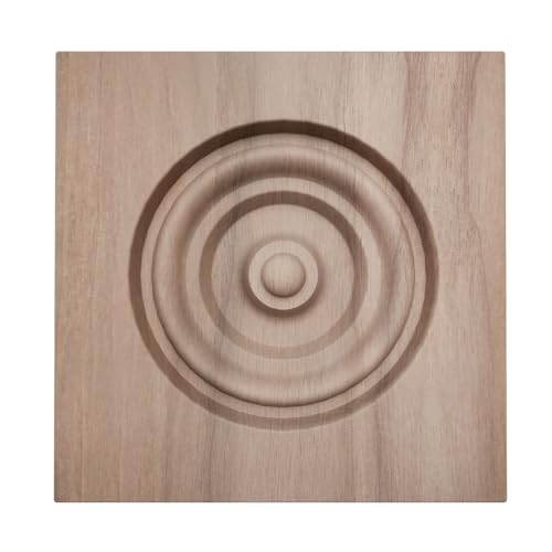 3 1/2"W x 3 1/2"H x 7/8"P Americraft Solid Hardwood Stain Grade Bullseye Rosette with Squared Edge, Walnut - color: Walnut, size: 3.5-in. W x 3.5-in. H