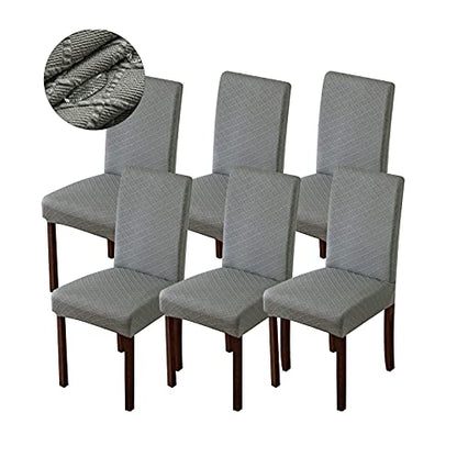 Genina Waterproof Dining Room Chair Covers - Kitchen & Parsons Chairs (Gray, 6 PCS) - color: Grey, size: 6 PCS