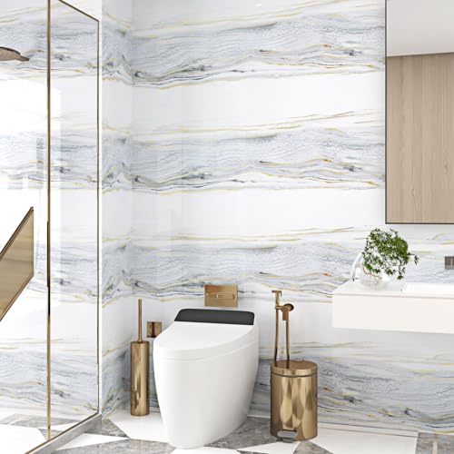 Luxury White Marble Contact Paper Peel and Stick for Countertops
