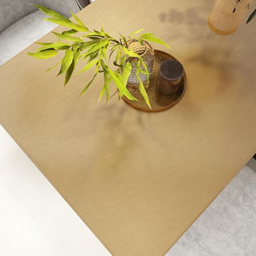Metallic Grasscloth Peel and Stick Wallpaper Dark Gold Satin Contact Paper - color: wire drawing Dark Gold, size: 15.7" x 118"