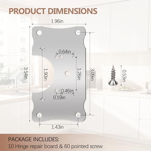 Metal Hinges Repair Fixing Plates with Screw for Kitchen Cupboard Door