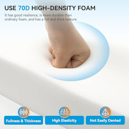 Ylymence High-Density Upholstery Foam, Furniture Padding for Sofa Cushion Replacement, DIY Cut Whole-Piece Indoor/Outdoor Foam Pads(72×24×5 Inch,White)4 Pack - size: 72*24*5, style: 4Pack