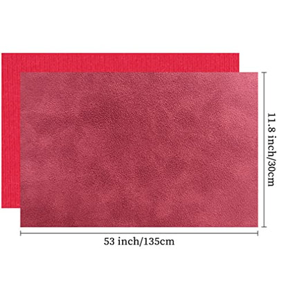 Dark Red Soft Faux Suede Fabric 30x135cm Synthetic Faux Leather Frosted Leatherette for DIY Sewing Crafts - color: Dark Red