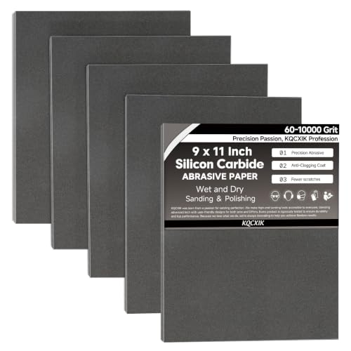 12-Sheet Premium 1000 Grit Wet Dry Sandpaper, 9 x 11 Inch - style: 1000Grit