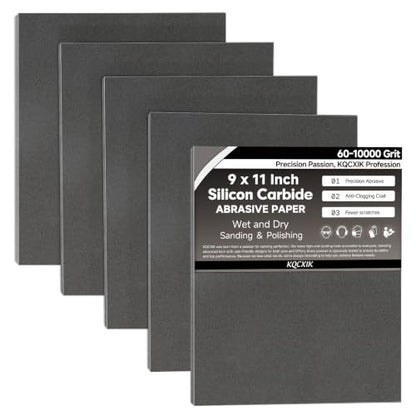 12-Sheet Premium 1000 Grit Wet Dry Sandpaper, 9 x 11 Inch - style: 1000Grit
