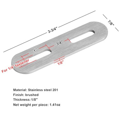 16 Pack 3-3/4" x 7/8" Stainless Steel Slotted Flat Mending Plates
