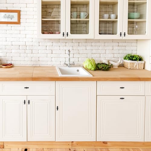 HOME EDIT 10 Pack Black Cabinet Knobs 2 Inch Drawer Knobs Single Hole - color: Black&2T Bar