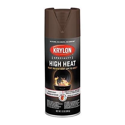 Krylon High Heat, Flat, Brown, 12 oz - color: Brown