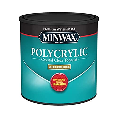 Minwax Polycrylic Protective Finish, Clear Gloss, Clear, 1/2 Pint, 244444444