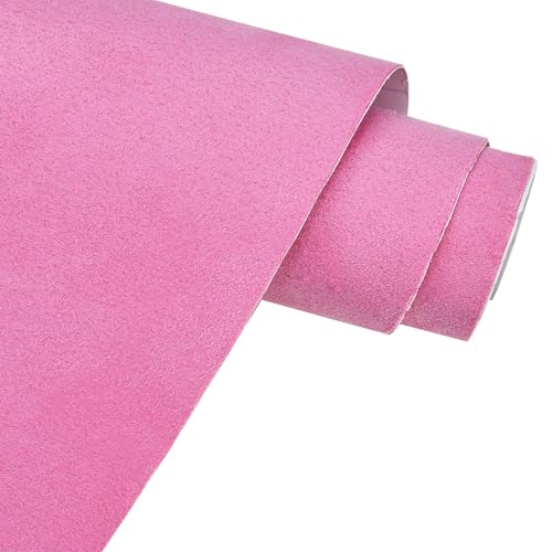 Suede Fabric Car Vinyl Wrap Sticker Sheet, 12"x60", Pink - color: Pink, size: 12" x 60"