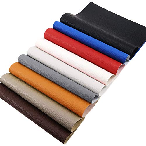 ANMINY Vinyl Fabric by the Yard, 54" W 0.7MM Faux Leather, Coffee 1 Yard - color: Coffee, size: 1 Yard