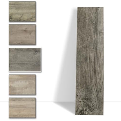 COLAMO 24PCS Peel and Stick Tile Backsplash, Thick Rigid Grey Oak Weathered Self Stick Faux Shiplap Paneling,Stick On Wood Plank Accent Wall Subway Brick Tile for RV,Adhesive Kitchen Backsplash - color: Oak-Athens Grey