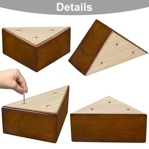 Wood Furniture Legs, Triangle Wood Legs Heavy Duty Up to 1000lbs, Legs for Couch Sofa Table Dresser Pack of 4 - size: 3 inch Triangle 4pcs
