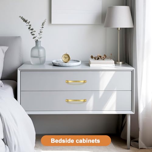 Probrico 5 Pack 5 Inch Brass Gold Cabinet Pulls Solid Zinc Alloy - color: Gold, size: 5" Hole Center(128mm)
