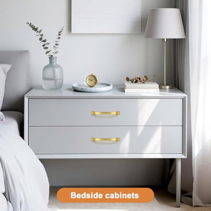 Probrico 5 Pack 5 Inch Brass Gold Cabinet Pulls Solid Zinc Alloy - color: Gold, size: 5" Hole Center(128mm)
