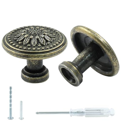 Luomorgo 2 Pcs Antique Bronze Cabinet Knobs, Mid Century Dresser Knobs - size: 2 Pieces