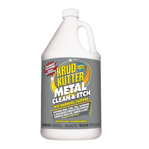 Krud Kutter Metal Clean and Etch, 1 Gallon, Prepaint Surface Prep for Metal, Removes Rust, Dirt and Residue, Helps Improve Coating Adhesion, Low Odor Formula for Steel.
