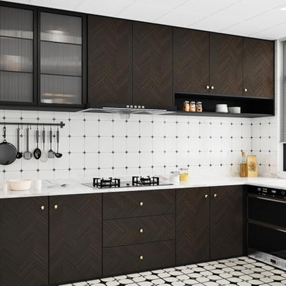 Dark Wood Grain Contact Paper Peel and Stick Chevron Wood Self Adhesive Wallpaper for Living Room Kitchen Wood Contact Paper for Cabinets Countertops Drawers Shelves Wood Vinyl Wrap 17.7" x 120" - color: Dark Herringbone