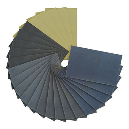 Dura-Gold 3-2/3" x 9" Wet or Dry Sandpaper, 5 Ea, Grits 800, 1000 1500 2000 - size: Variety Pack #2
