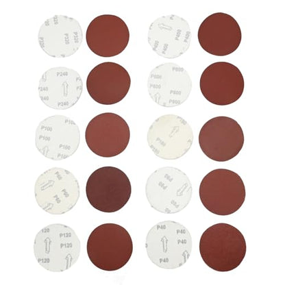 Anxingo 60Pcs 5" Round Hand Sanding Discs Kit with Mouse Hand Sanding Pads for Wood Working Furniture Restoration (40 60 80 100 120 180 240 320 400 800 Grits)