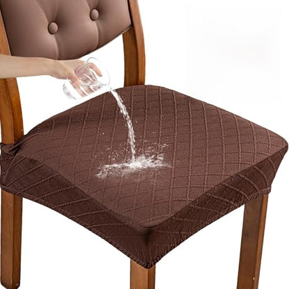 Genina Waterproof Chair Covers for Dining Room,Set of 2,Chocolate - color: Chocolate, size: 2PCS