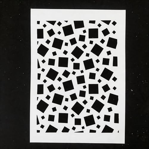 TIAMECH A4 Reusable Geometric Square Stencil for Painting - color: Geometric Square