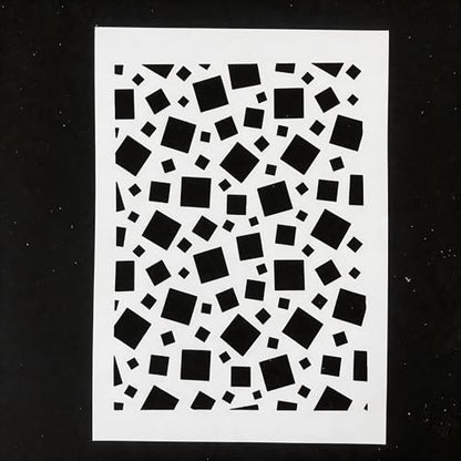 TIAMECH A4 Reusable Geometric Square Stencil for Painting - color: Geometric Square