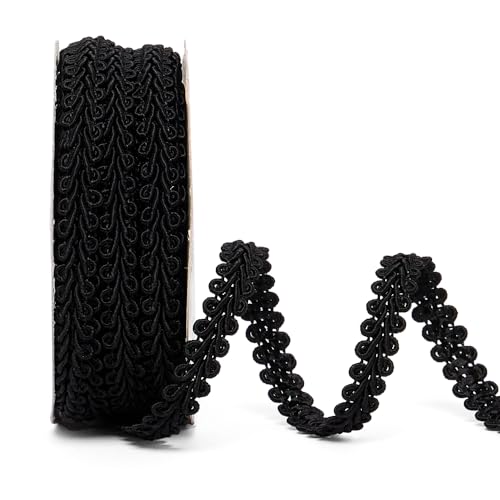 Black Gimp Braid Trim 3/8" X 10 Yards - color: Black, size: 3/8" x 10 Yd