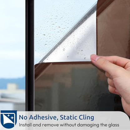 rabbitgoo Window Privacy Film One Way, 17.5" x 78.7", Brown Silver - color: Brown-silver, size: 17.5" x 78.7"