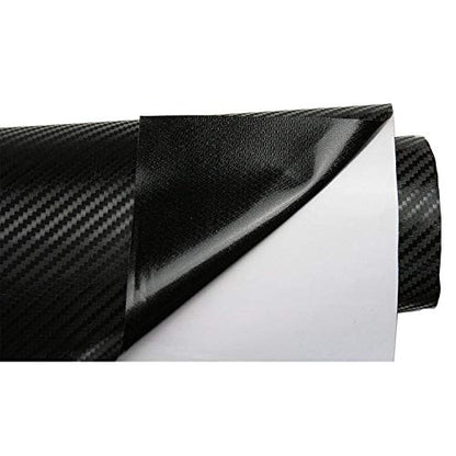 LZLRUN 3D Black Carbon Fiber Car Vinyl Wrap Self-Adhesive Film 1.5ft x 5ft - color: Black, size: 1.5ft x 5ft