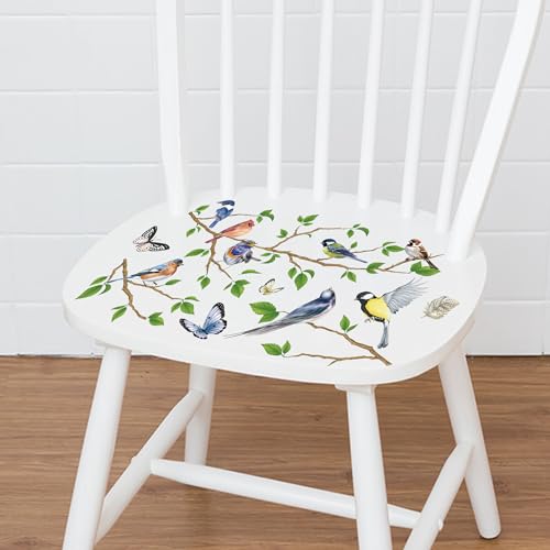 Joeyan Birds on the Branches Rub On Transfers for Furniture and Crafts - style: Bird