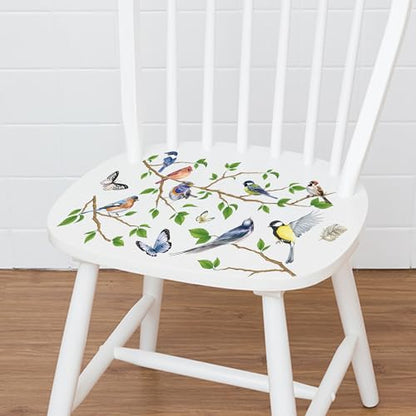 Joeyan Birds on the Branches Rub On Transfers for Furniture and Crafts - style: Bird