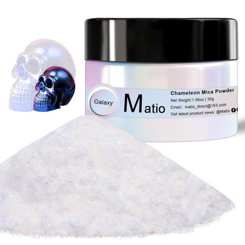 Matio Chameleon Mica Powder, 1.06oz/ 30g Galaxy White Chrome Powder - color: W-Galaxy