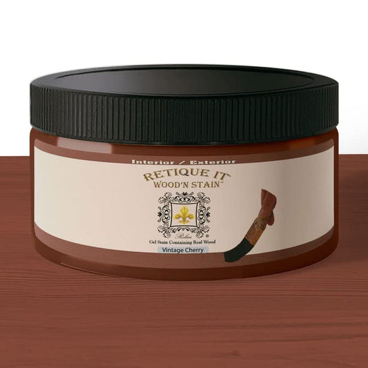 Retique It Wood'n Stain - Liquid Wood Gel Stain Interior/Exterior (08 oz (Half-Pint), 95 Vintage Cherry) - color: Vintage Cherry, size: 0.5 pint
