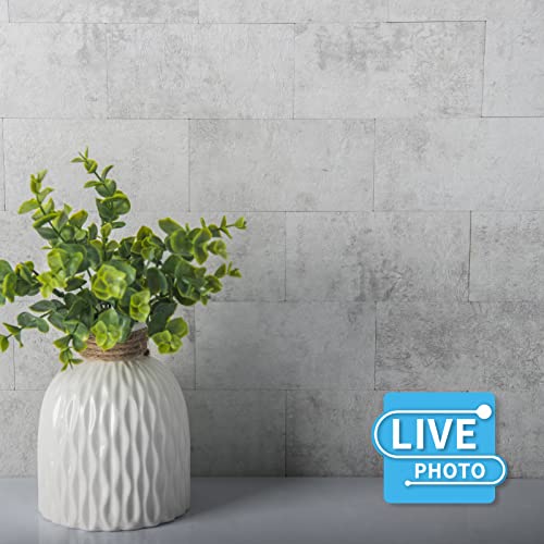 Art3d 102-Pack Peel and Stick Backsplash, Natural Stone White - color: Natural Stone White