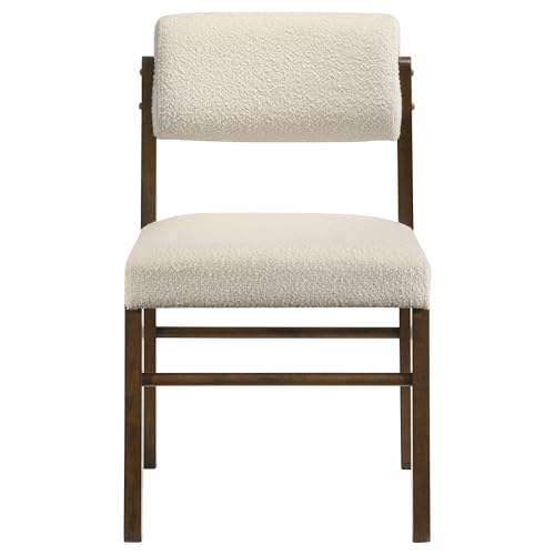 Coaster Kehoe Upholstered Dining Chair Set of 2, Walnut and Cream 193932WAL - color: Walnut/Cream