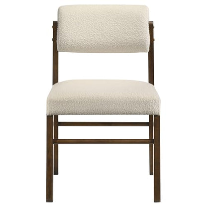 Coaster Kehoe Upholstered Dining Chair Set of 2, Walnut and Cream 193932WAL - color: Walnut/Cream