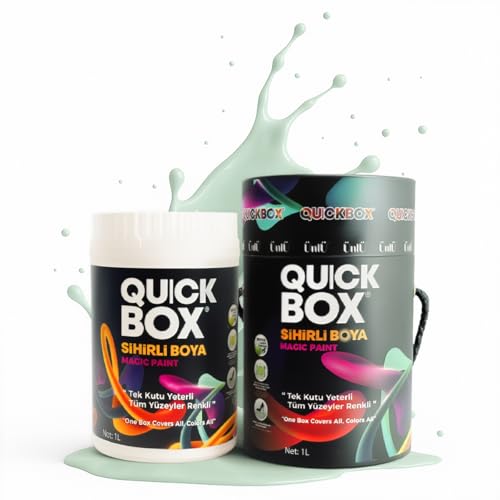 QUICKBOX® Cabinet Paint for Kitchen Cabinets & Furniture, Paint and Primer in One, No Sanding Required, Water-Based, Silk Matte Finish, Low VOC, 33.8 Fl Oz (1 Liter), Graceful Green - color: Graceful Green