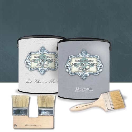 ALL-IN-ONE Paint Limewash Gallon Kit - Spruce - color: Spruce, size: 256 Fl Oz (Pack of 1)