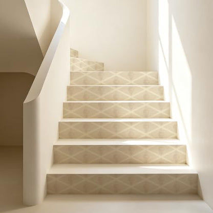 Chunlei Peel and Stick Wallpaper, Beige Diamond Lattice Geometric Pattern, 236in x 17.7in, Waterproof Vinyl, Removable Reusable, Eco-Friendly, for Bedroom Living Room Rental Apartment - color: Beige05, size: 17.7" x 236.2"