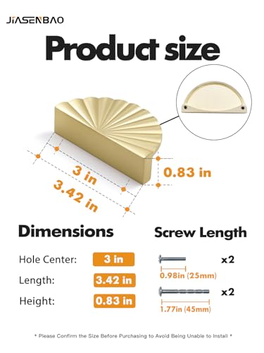 10 Pack Brushed Gold Cabinet Pulls 3" Hole Center Cup Flat Brass Drawer Pulls Kitchen Cupboard Bathroom Dresser Cabinet Hardware Handles Zinc Alloy - color: Brushed Gold, size: 3"(76mm) Hole Center