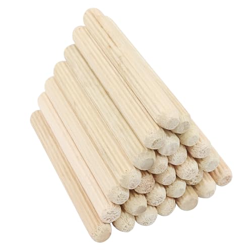 Wooden Dowel Pins, 6x50mm (1/4" x 2"), 120 Pieces - size: 6x50mm